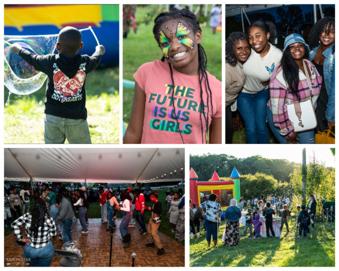 A mosaic of photos of community events