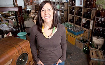 Sarah Mullins, co-owner of Á LA CRATE, a vintage, reclaimed, and custom rental warehouse in Monona.