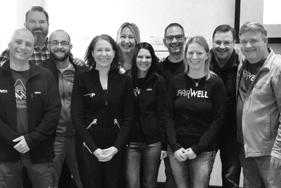 Jason Potter (back row, left) and his FarWell staff made a key strategic change that paid off when it came to recapturing business during COVID-19.