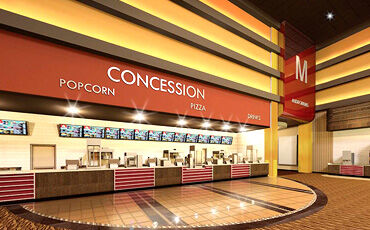 An artist’s rendering of the Sun Prairie Palace Cinema’s concession and lobby area.