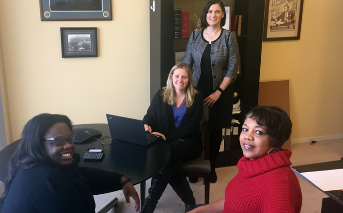 Perkins Coie’s Madison office Diversity Committee (left to right): Truscenialyn Brooks, Autumn Nero, Michelle Umberger, and Donna Hurd.