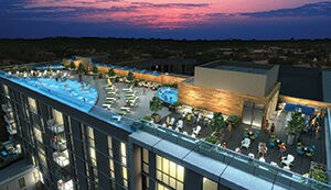 The Hub on Campus Madison will feature resort-like amenities such as a rooftop pool and hot tubs.