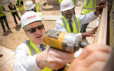 UW Health at the American Center President John Sheehan, pictured here at the facility’s groundbreaking, is working to make the new hospital a model for patient-centered care.