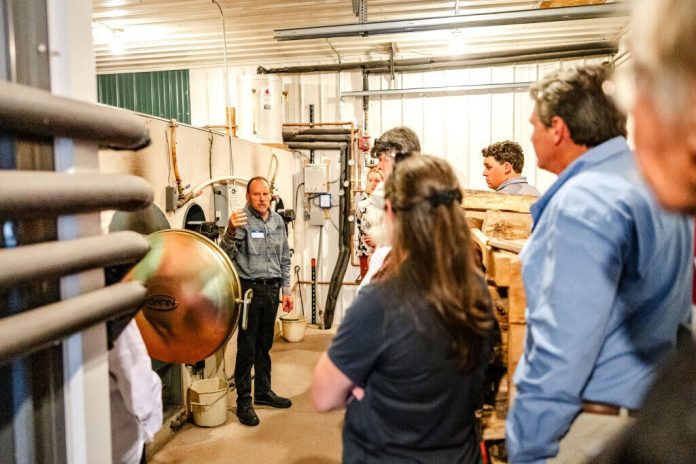 Mechanical room of a high-performance building in Washburn