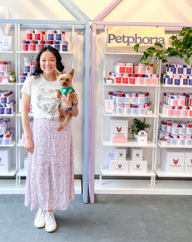 SCORE also helped Grace Wang (with Beni) get Petphoria off to a strong start. (Petphoria)