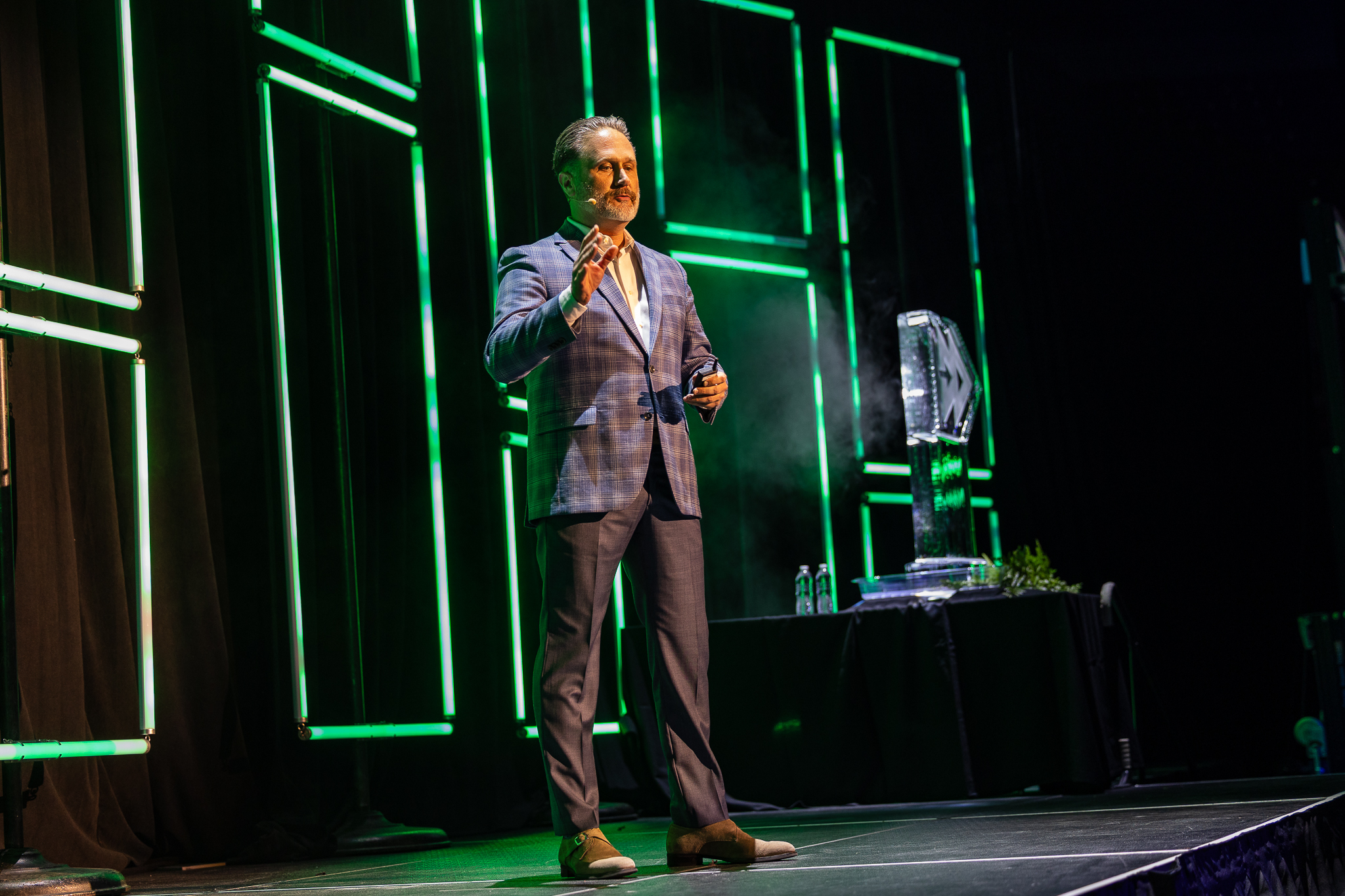 Zach Brandon, president of the Greater Madison Chamber of Commerce, updated IceBreaker attendees on current regional trends and emphasized population growth as a critical factor in fueling future progress and collaboration.