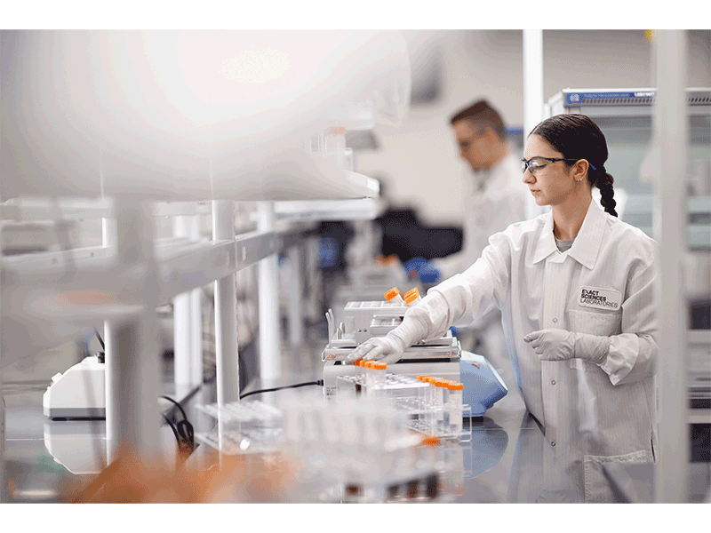 Employees of Exact Sciences at work in the company's Madison laboratory.