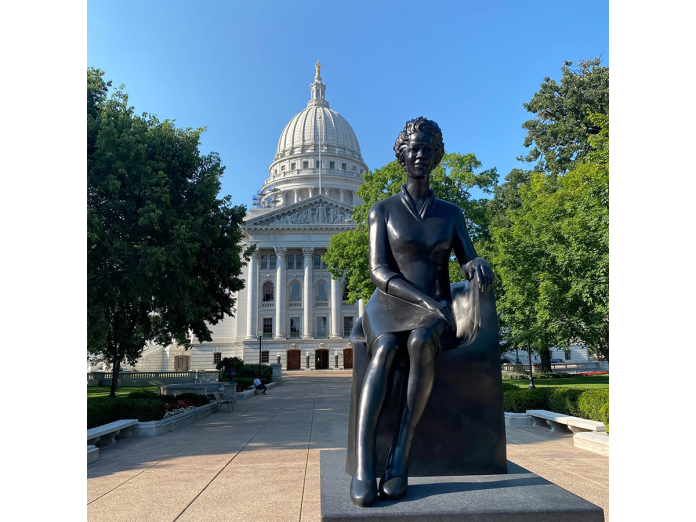 The statue of Vel Phillips is the first outdoor, singular statue of a Black woman in the U.S. on the grounds of a state capitol.