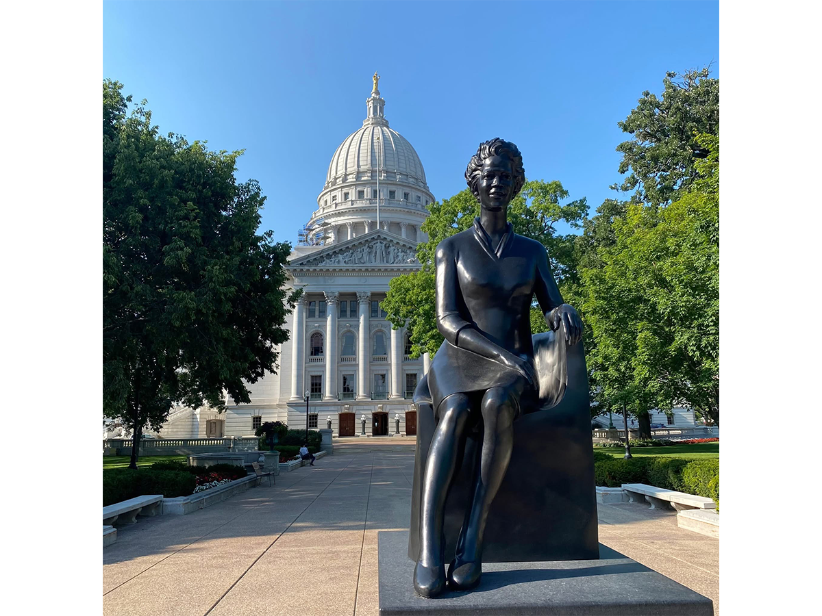 The statue of Vel Phillips is the first outdoor, singular statue of a Black woman in the U.S. on the grounds of a state capitol.