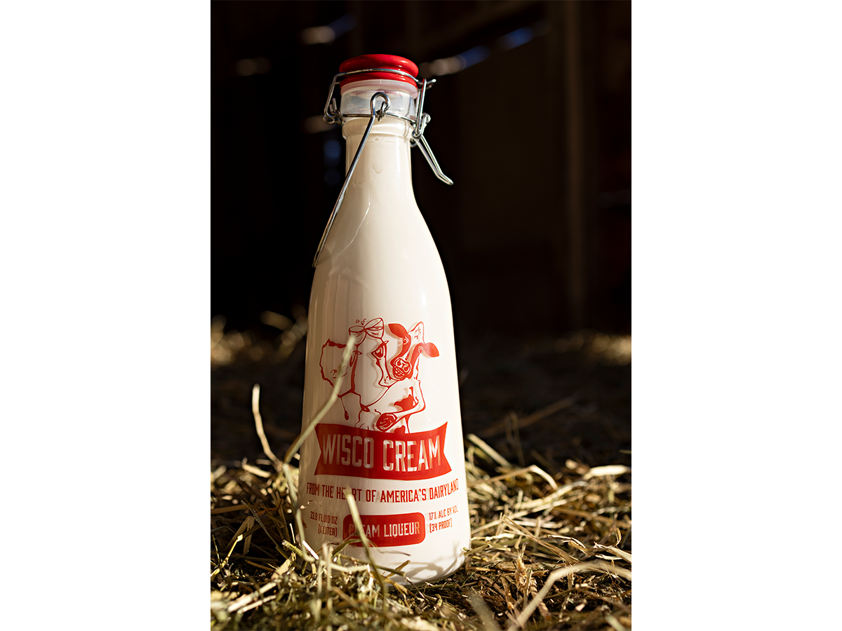 Matt and Marie Raboin intentionally chose a classic milk bottle look to present their new cream liqueur.