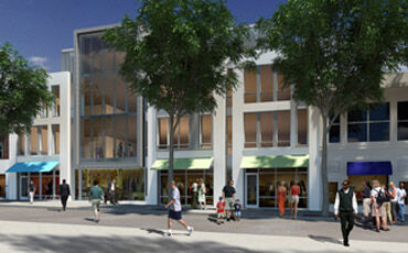 An artist’s rendering of what State Street’s 100 block will look like post-renovation. Images courtesy of Potter Lawson, Inc.
