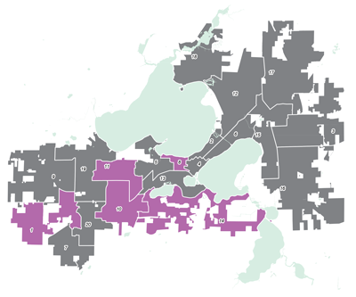 Only five (in purple) of Madison’s 20 aldermanic district races are contested this year, but there are ways for business people to get involved in local decision-making without subjecting themselves to today’s often divisive politics.