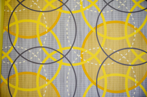 A detail of the acoustical panel fabric in the Sing Man and Florence Lee / Annette Kaufman Rehearsal Hall is pictured as the last touches of construction are being finalized during a preview tour of the Hamel Music Center at the University of Wisconsin-Madison on Sept. 16, 2019. (Photo by Bryce Richter /UW-Madison)