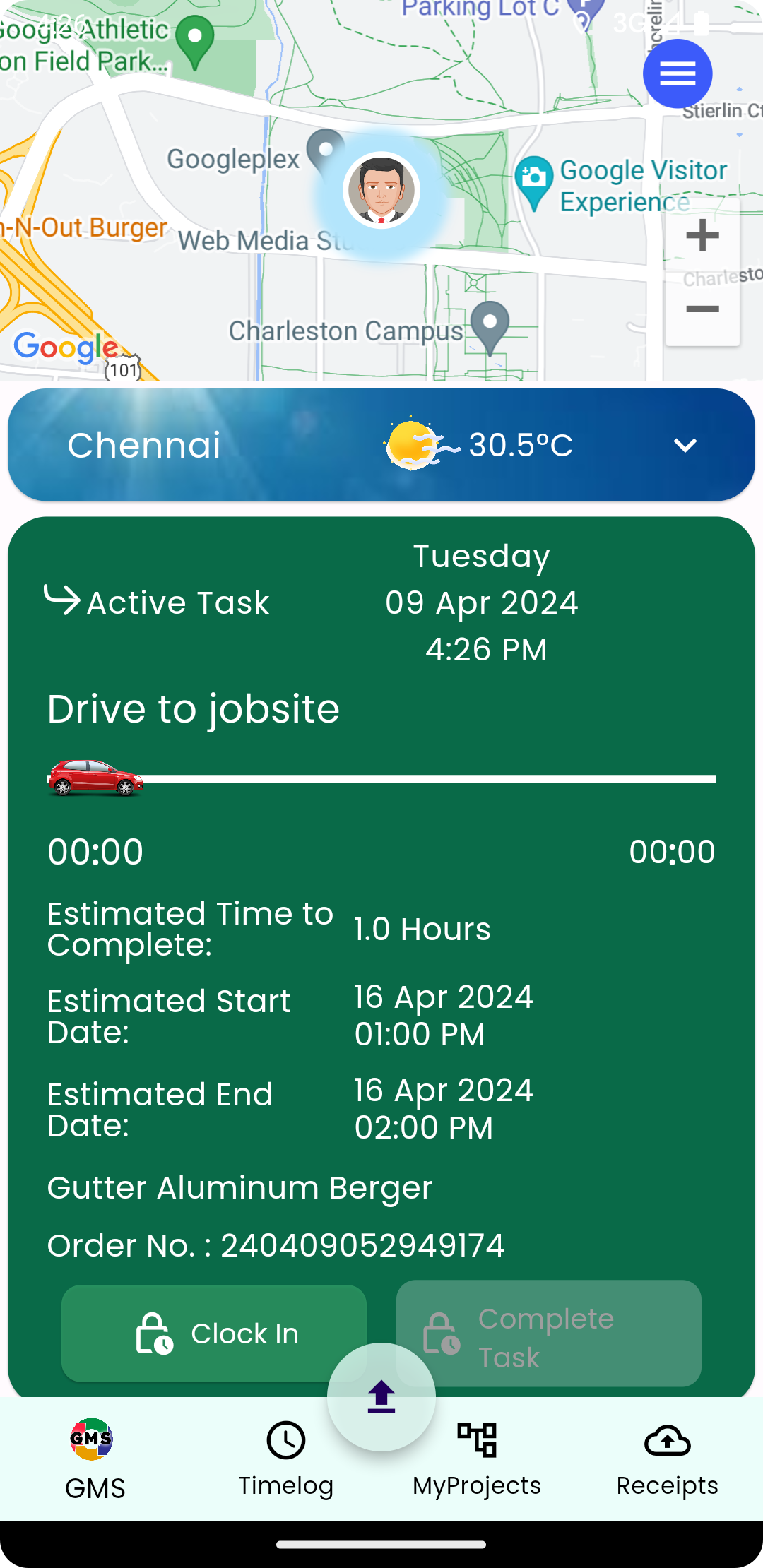 GMS GPS Gantt – A mobile version of the “GMS GPS” screen. It delivers the same functionality in a format optimized for phones.
