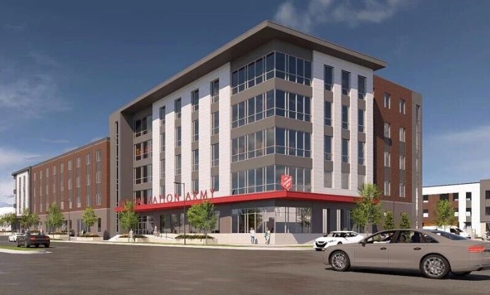 A rendering of the proposed shelter for women and families experiencing homelessness