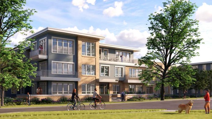A 138-unit apartment building is currently under construction on former farmland at 6610-6706 Old Sauk Road.