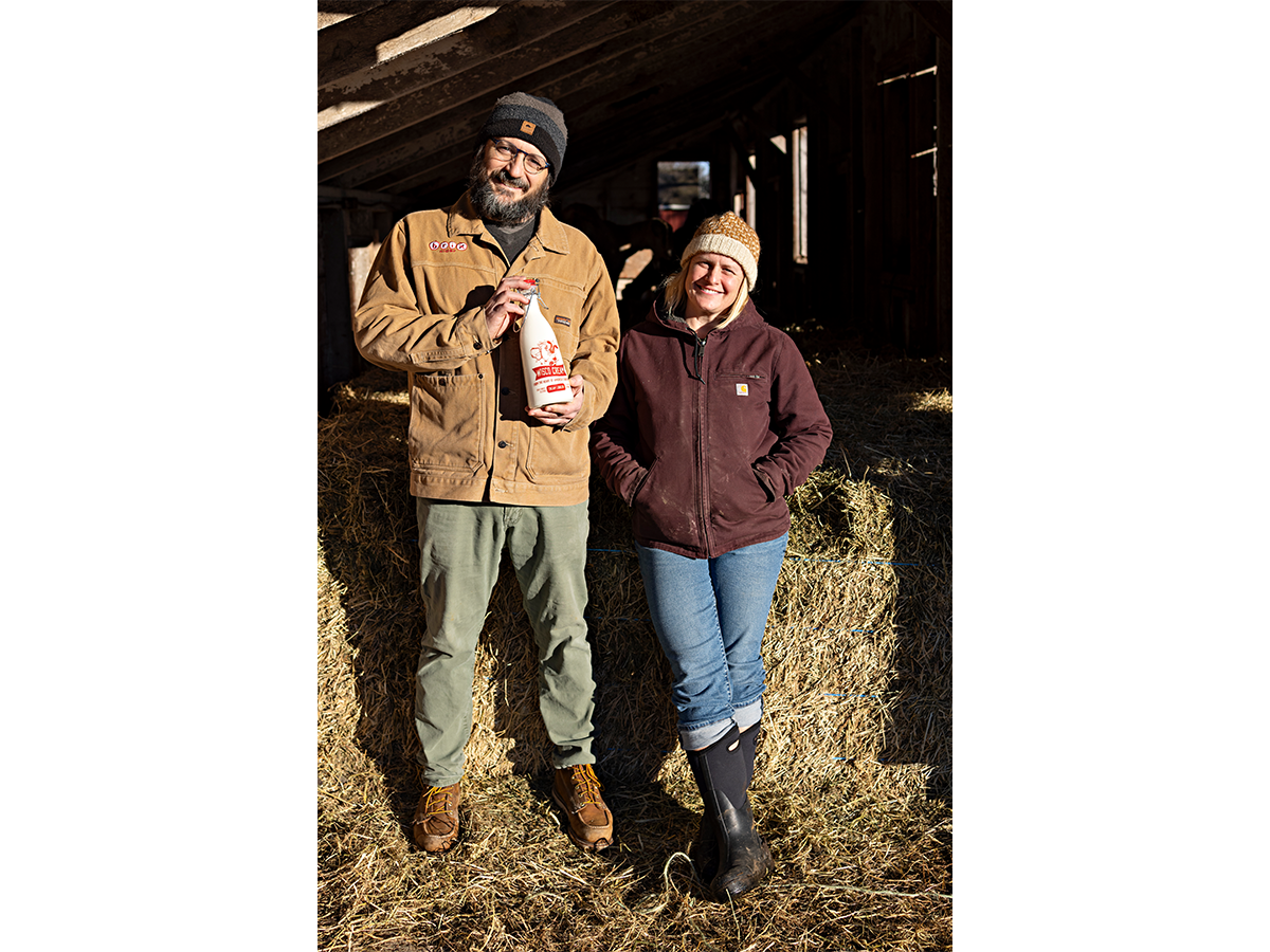 Matt and Marie Raboin intentionally chose a classic milk bottle look to present their new cream liqueur.