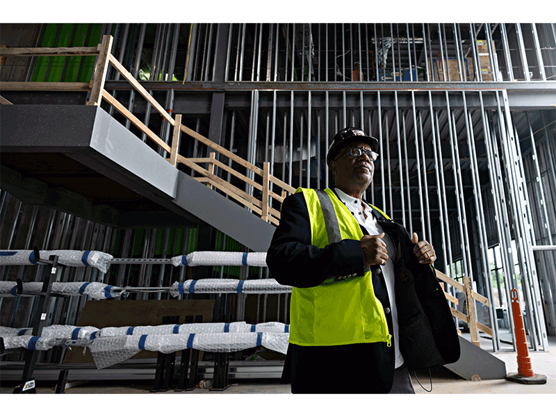 Alex Gee, CEO of the Center for Black Excellence and Culture, shows off space that will be used for receptions when the center opens in December 2025.