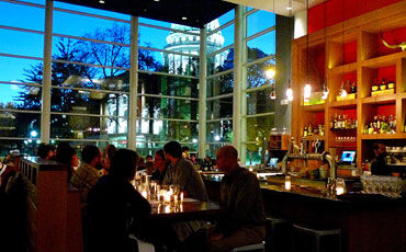 Diners enjoy a twilight meal at Graze on the Capitol Square.