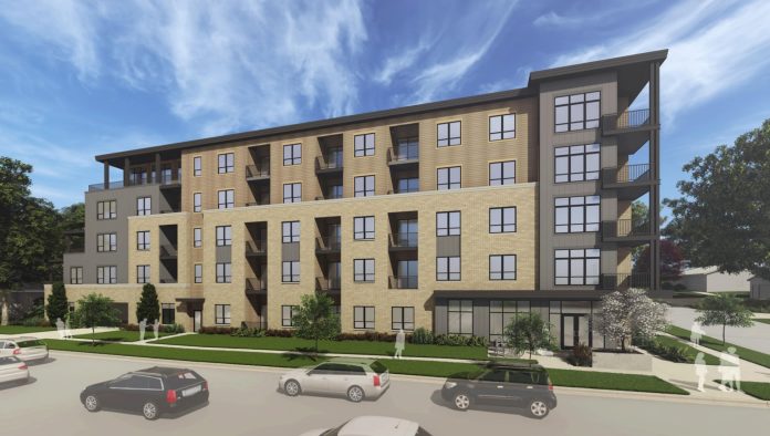 Volker Development's proposed 86-unit apartment building at 3222-3238 E. Washington Ave. and 3229 Ridgeway Ave.