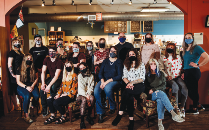 Thanks to a monthly living allowance for full-time workers, staff at Firefly Coffeehouse & Artisan Cheese have a stake in the community of Oregon. (Photo by Becca Dilley)