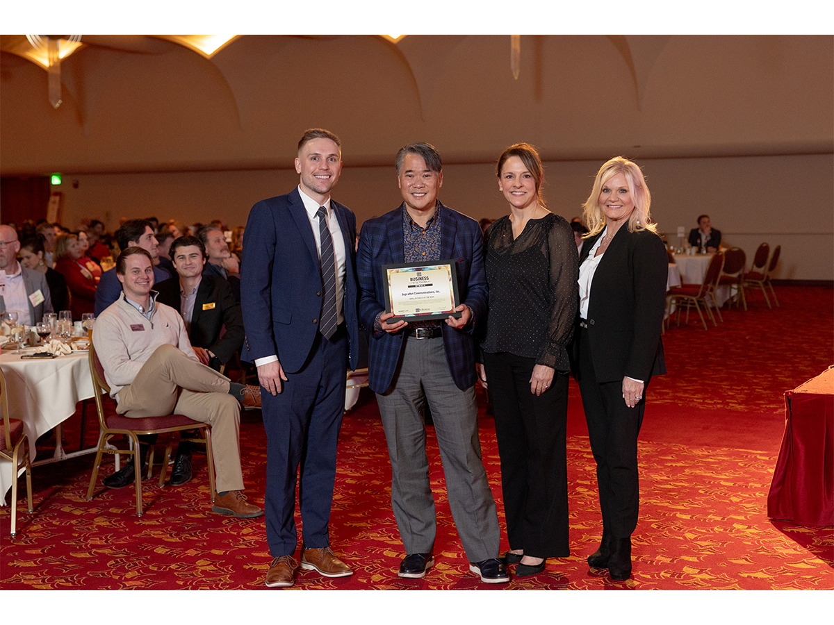 SupraNet won Small Business of the Year, and CEO Bryan Chan accepted the award.