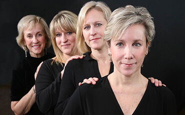 Now in its fourth generation of family ownership, Kehl School of Dance has established itself as a Madison-area institution. Pictured (front to back) are sisters Jenny Hiltbrand (current owner), Jeanne Keeler (office manager), Jo Ann Uhalt Janus (instructor), and their mother, Jo Jean Kehl Janus (third-generation owner).