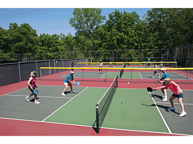Outdoor courts like this one at Garner Park soon will be augmented by more indoor facilities so that local picklers can enjoy wintertime play.