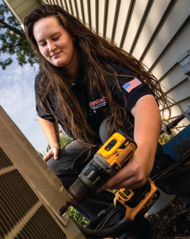 Jill Heiser recognized early on she could never work in an office, and now she’s thoroughly enjoying her job as an HVAC service technician.