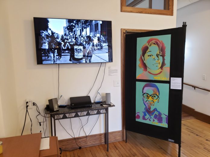 12 From Here On Out- Artwork by Kenechi Unachukwu – left- and Christina Dressing of Milwaukee Artists for Racial Justice – right