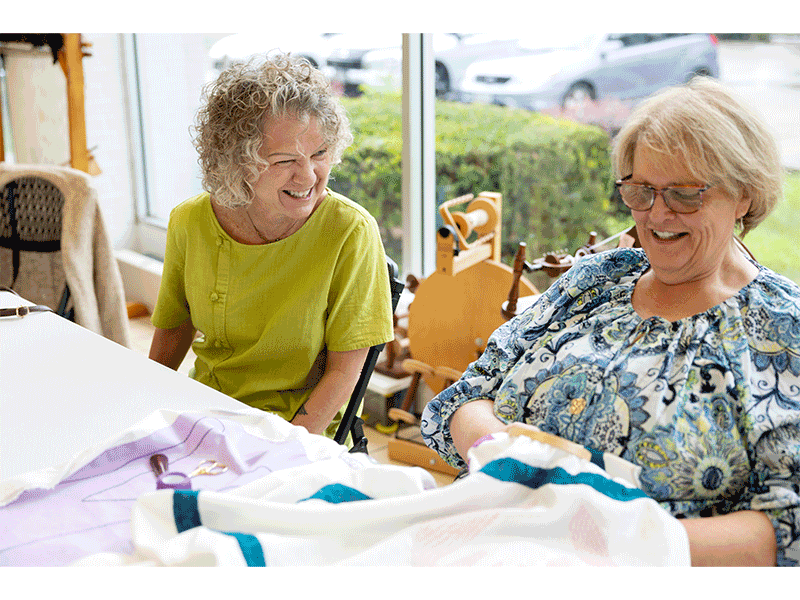 Members of the Feisty Fiber Folks meet weekly at TAC to stitch in community. The group convenes on Wednesdays from 1-4 p.m. and is free and open to all.