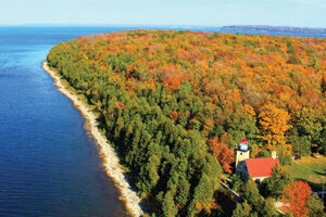Eagle Bluff Lighthouse, located in Door County’s Peninsula State Park, once lit the way for sailors trying to navigate the waters of Green Bay.