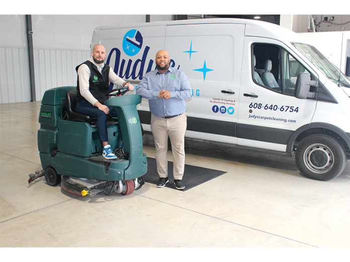 Kelly Griego, Smart Cleaning Solutions' quality control manager, and owner James Sutton