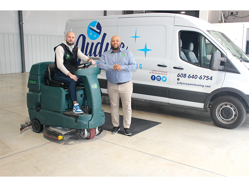 Kelly Griego, Smart Cleaning Solutions' quality control manager, and owner James Sutton