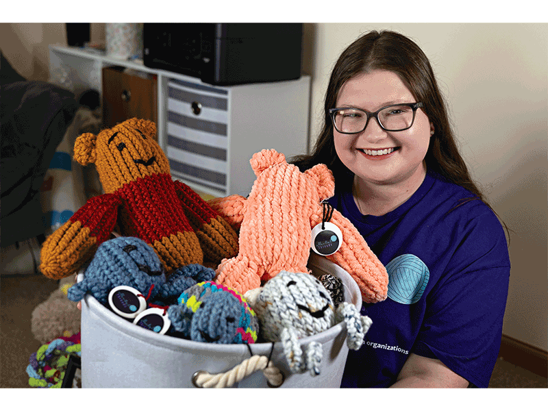 Melissa Loerke Hagan started Mental Threads to support mental health awareness and bring joy with a variety of knit products.