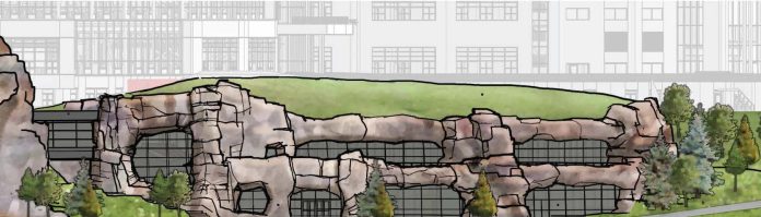 A rendering of the exterior of Epic Systems' proposed Deep Space expansion