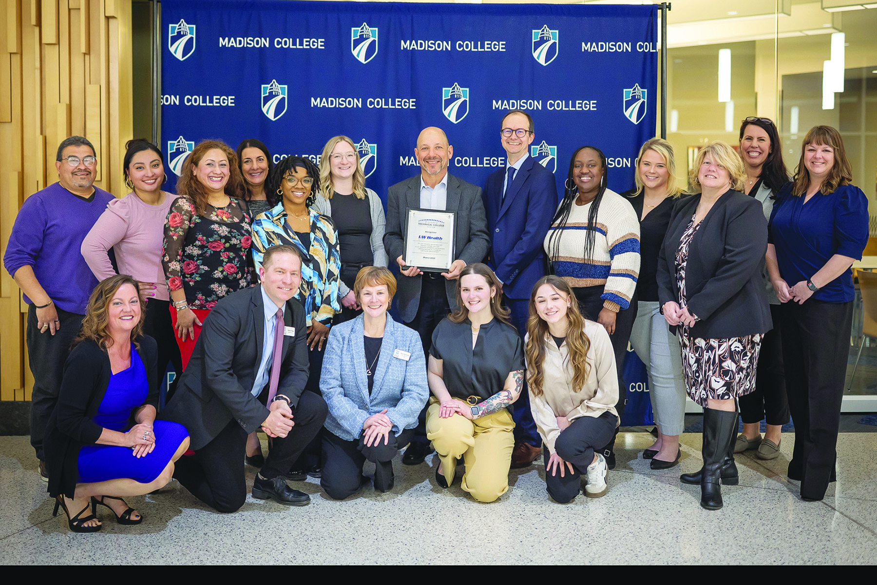Madison College honored UW Health with the Futuremaker Partner Award, recognizing its collaborative efforts to tackle workforce challenges in health care.
