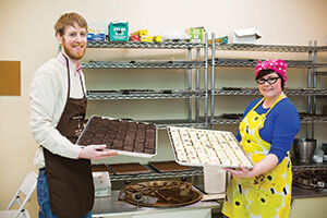 After the holidays, Dan and Elizabeth Donoghue were making between four and eight trays of pralinés a day, two to three times a week, but production is ramping up again as Valentine’s Day approaches.