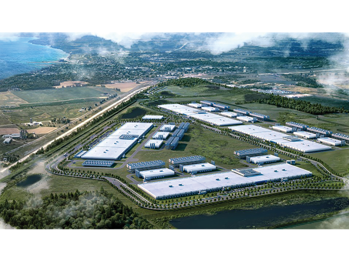 A rendering of a proposed data center campus north of Port Washington shows the scale of data centers designed to serve artificial intelligence.