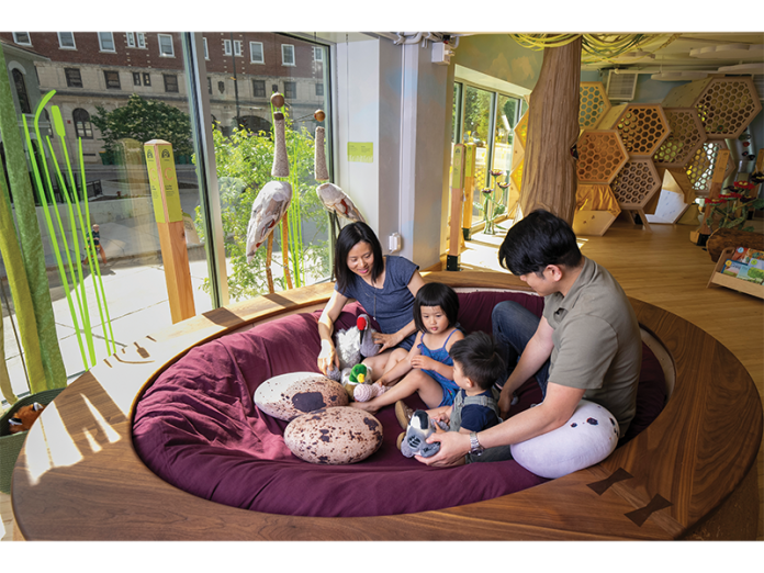 The Crane’s Nest’s supportive environment encourages caring play and behavior in the Nice Age Trail exhibit.