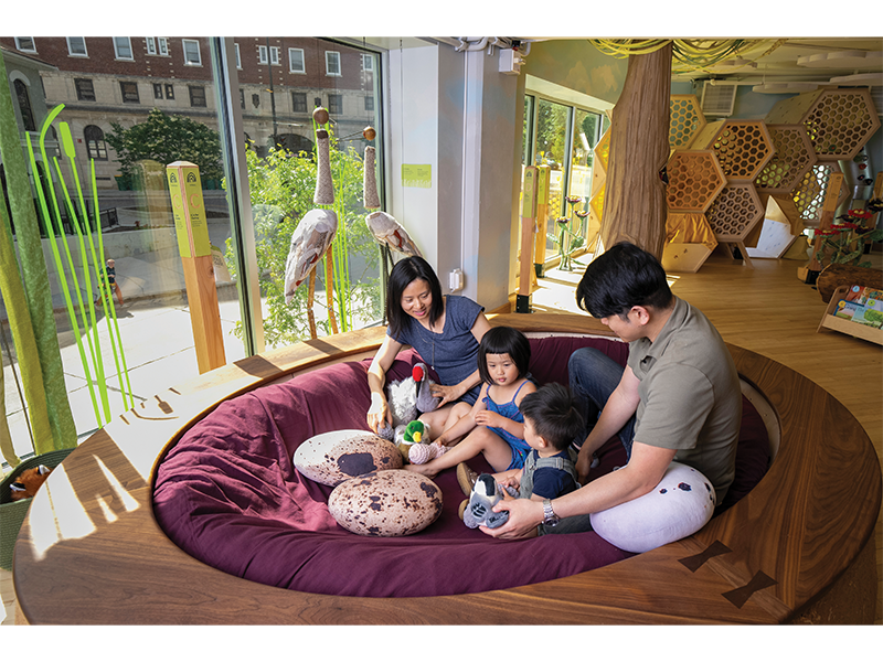 The Crane’s Nest’s supportive environment encourages caring play and behavior in the Nice Age Trail exhibit.
