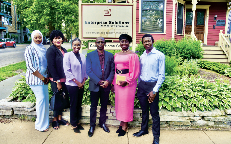 Cairasu staff, from left to right, includes Fatou Sonko, Absa Ceesay, Fatou Ceesay, Yero Sabally, Gaelle Kane, and Momodou Lamin Sanneh. (Photo by Sankulay Jallow)