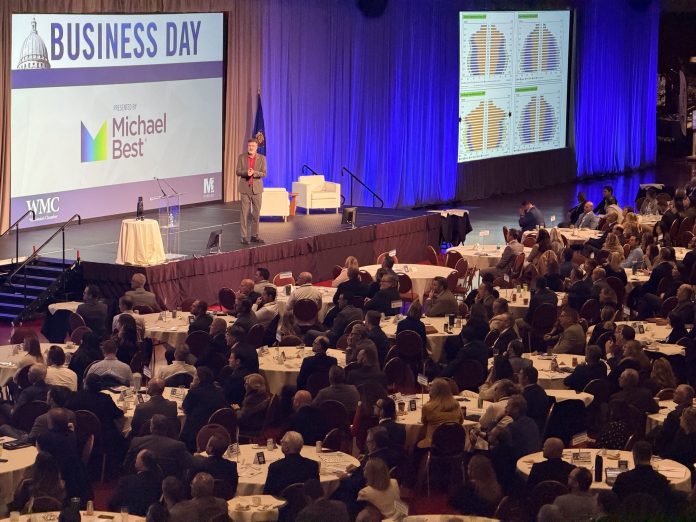 “No one knows what the rules are,” said Peter Zeihan, a geopolitical strategist who spoke Thursday at Business Day at the Monona Terrace, referring to the frequently shifting tariff policy changes. “Most people don't know who enforces them. We just have this background of ambient chaos that you still have to function in, which for manufacturing can get a little messy.”