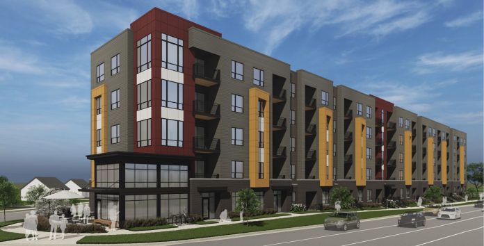 Völker Development's proposed 162-unit apartment building at 3361-3375 E. Washington Ave. and 922-930 N. Fair Oaks Ave.