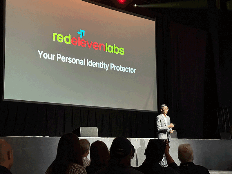 Samarth Shah, co-founder of redelevenlabs and a 19-year-old UW-Madison student, presents his pitch to the judges at the 2025 Pressure Chamber competition.