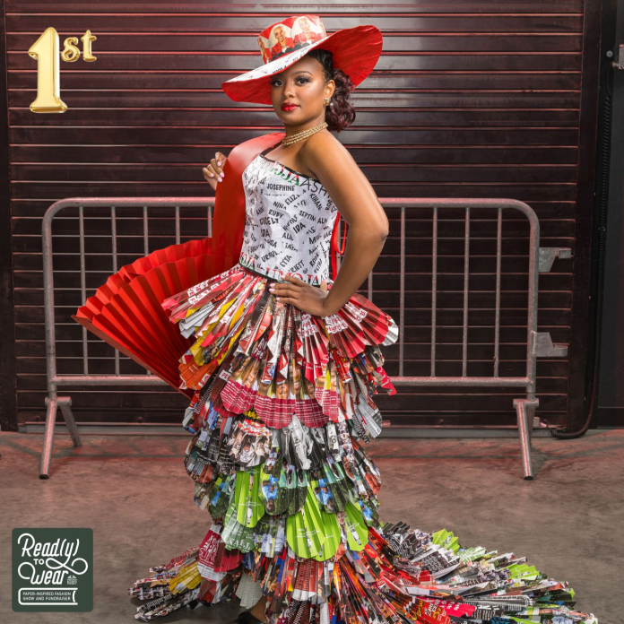 The Read(y) to Wear top prize went to “Phenomenal Woman,” designed by Suzanne Sawyer.