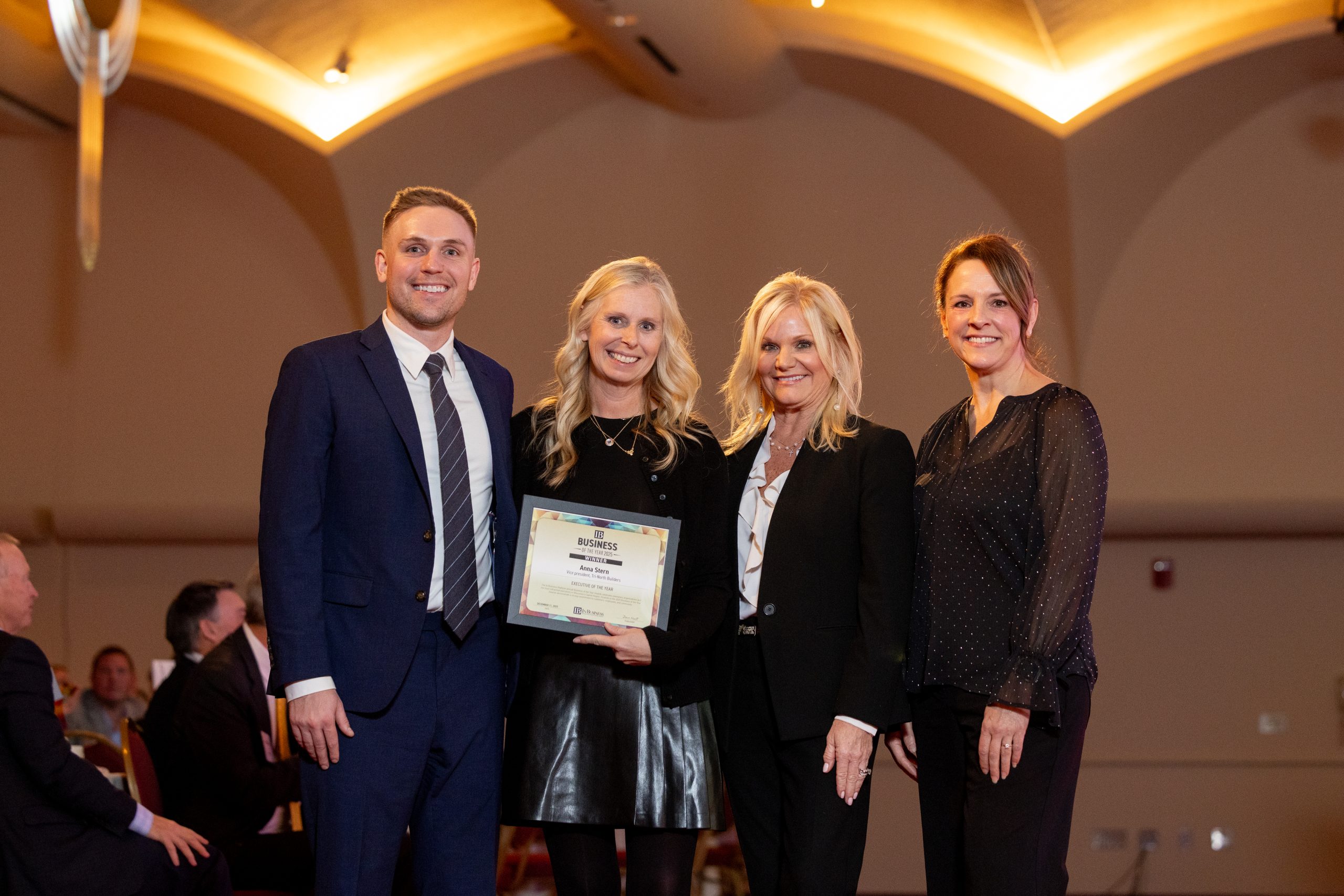 Anna Stern of Tri-North Builders, second from left, was named Executive of the Year at In Business Madison’s annual Business of the Year Awards.