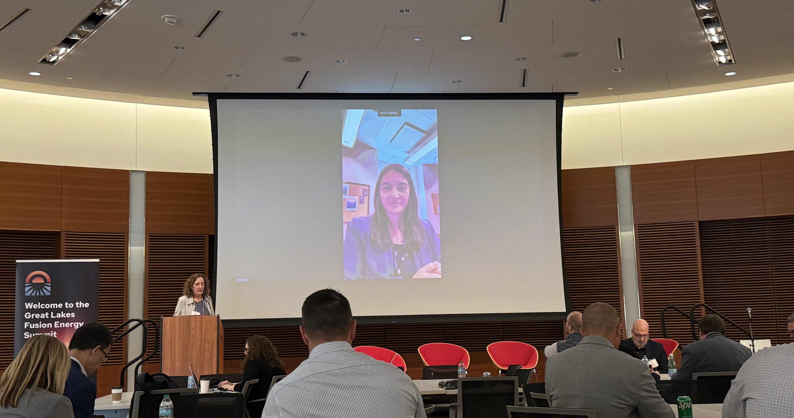 Jennifer Arrigo joined the summit virtually to talk about the DOE's new office of fusion.