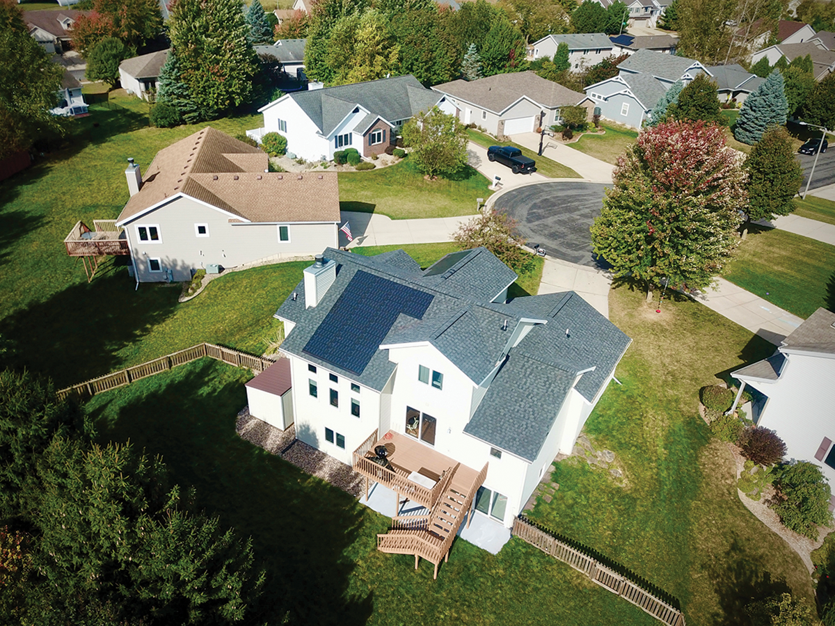 Sun Vault Roofing uses a cutting-edge solar shingle product that is low-profile and helps offset home energy consumption.