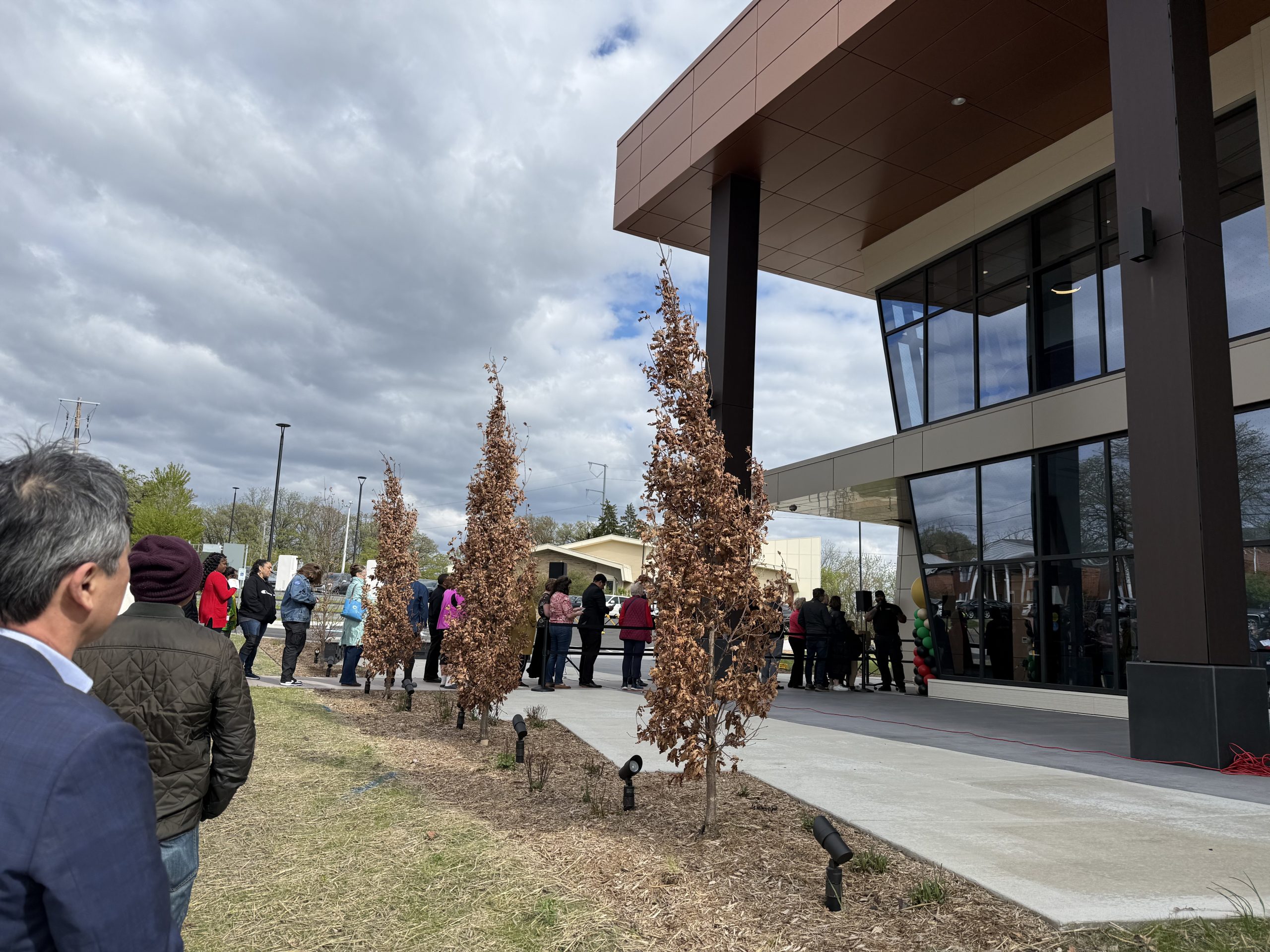 The Center's open house Wednesday drew crowds that lined the block waiting to tour the facility.